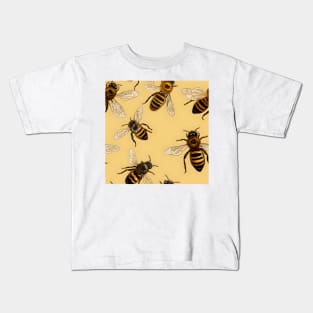 Honeycomb and Bee Pattern 19 Kids T-Shirt